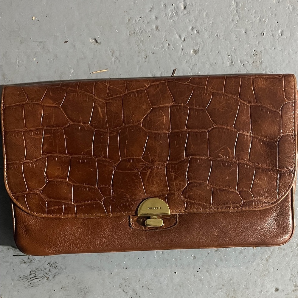 Picard vtg Brown Leather  Clutch